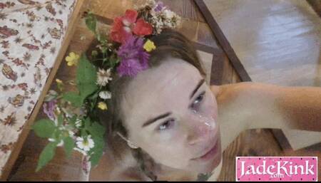 Face slapping blowjob and crying facial