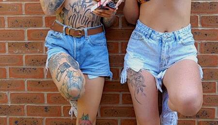 Kinkerbell23 and kiki smoking and crushing cigarettes