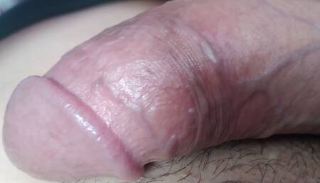 Wanking My Big Cock on the Bed in Front of the Mirror