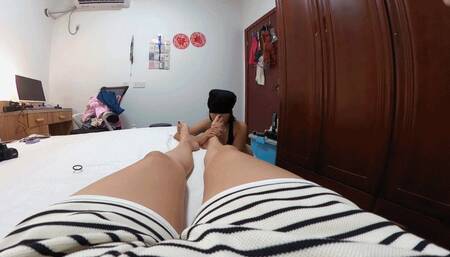 The female slave was imprisoned for the third day