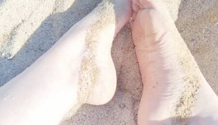 Beach foot worship