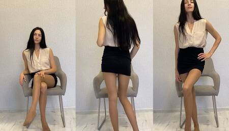 Femdom nylon legs worship