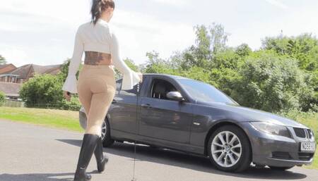 Driving & Smoking With Goddess Lena - Inc Gearstick POV