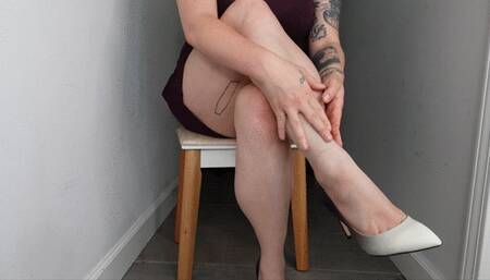 Leg Crossing JOI in Black and White D'Orsay Pumps MP4 1080