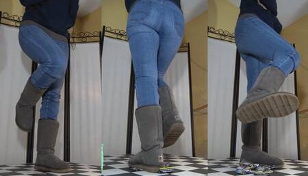 Squeezed out under the wide soles of her winterboots - Cam 1