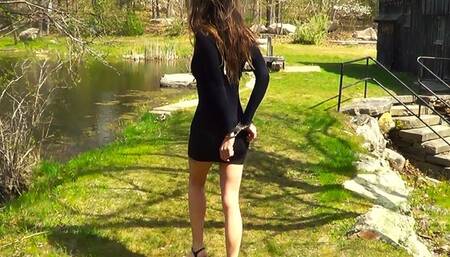 Emiliana - Back Cuffed Walk by the Lake (AVI)