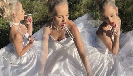 Chain smoking bride part 2- two giant eve at once