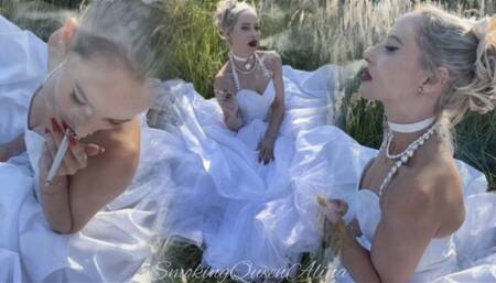 Your chain smoking bride,- outside all white,- inside all black