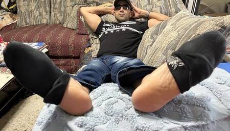 Malefootflava New Model "Wallys Thick Manly Soles" gets Footplay Worship Tease