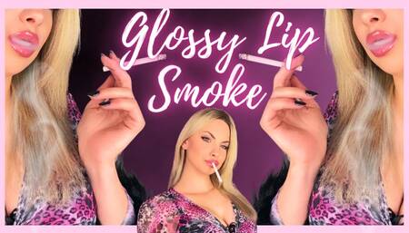 Glossy Lip Smoke 1080MP4 - My full thick lips making you weak, worship My smoke and My big juicy pouty lips
