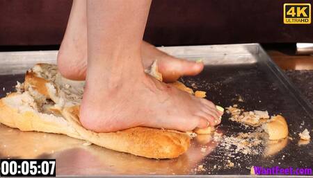 Trying Bread Slippers - 4K MP4