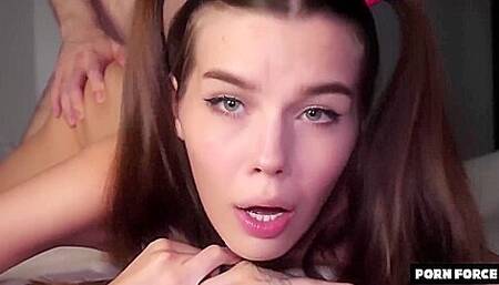 Alina Foxxx Cute Teen Struggles During Painful Anal P7