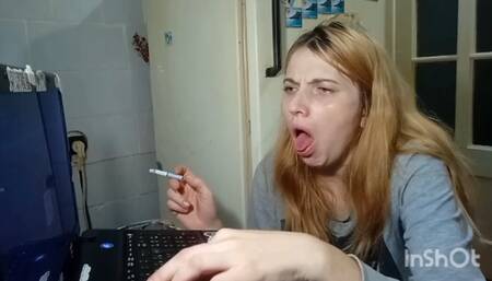 Home smoking causes severe coughing