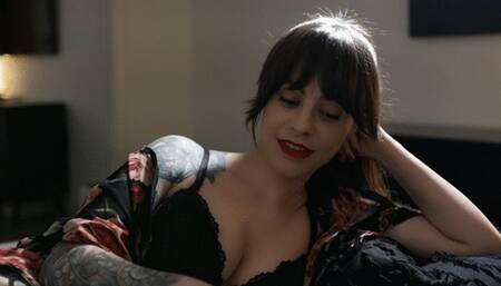 DaniLynn Smoking 120s in Black Bra and Cover-Up