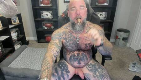 Masturbating While Smoking a Cigar