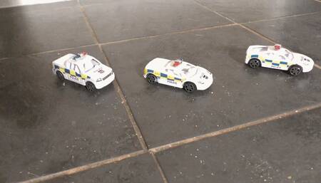 Cop Cars Stomped To Pieced Under Katie's Shoes (4K)