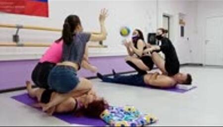 Moscow multitrampling contest #33 (Part 2): facestanding & throatstanding & great weight stages - no mercy for female slave