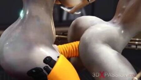 Shemale sex cyborg fucks hard an alien in the underground and secret US military base