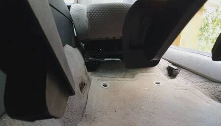 Under Pedal View of Opaque Yellow Stockings Driving & Pedal Pumping WMV