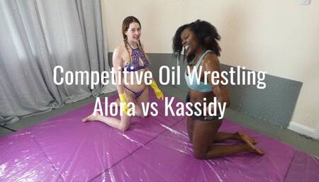 COMPETITIVE OIL WRESTLING Alora vs Kassidy PINS & SUBMISSIONS