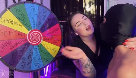 Wheel of fortune and misfortune femdom game with my slave