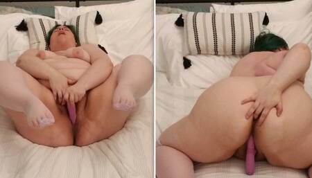 Naughty BBW Cums Twice in Airbnb