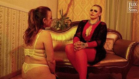 Lesbian Spanking in the Study (720)