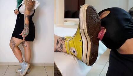 Heather Contributes To His Downfall - Shoe Licking