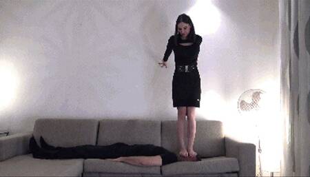 ABBIE CAT - I love to crush you under my feet - BRUTAL face trampling, foot domination, dick trampling