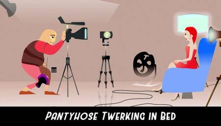 Pantyhose twerking in bed