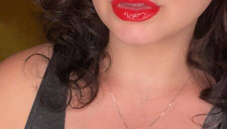 Betty Nettles & her glossy, sloppy mouth, BIG LONGUE TONGUE & tricks