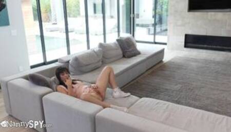 Hot Nanny Rides Bosses Cock When Webcam Catches Her Masturbating