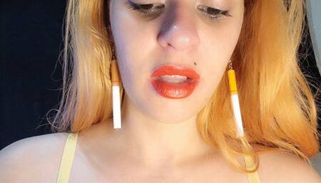 Spitting, coughing, showing my throat close and blowing smoke in your face