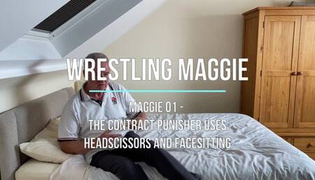 Maggie 01 - The Contract Punisher uses Headscissors and Facesitting