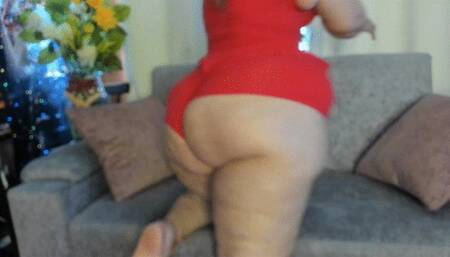 Kristen Hill Red short dress, Twerking and calpping