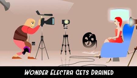 Wonder Electra Gets Drained by Vampire Evangeline