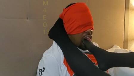 Sweaty stockings deep in subs mouth | Standard defention