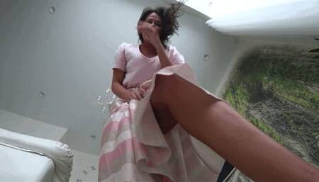 The giant woman will crush you with her feet and tits and her ass III