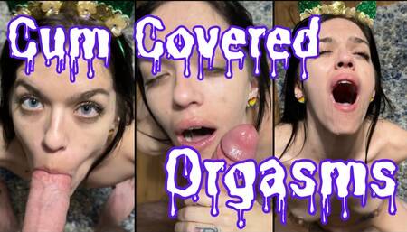 Petite MILF gets a facial then makes herself cum