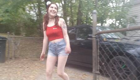 peeing at a friends house