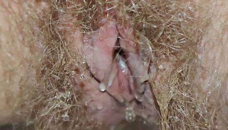 Slow Motion Hairy Pussy Pee Closeup