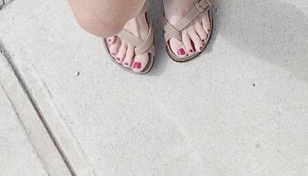 Tempest in tan sandals