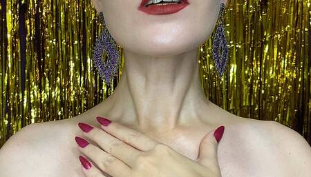 Oil with sequins on the neck