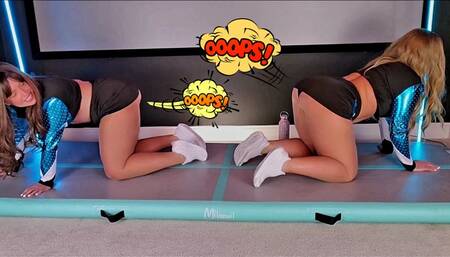 Double Cheer - Cheerleaders Blast Farts at Each Other - Embarrassed Farts Clone Fart Fetish Video