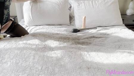 FlyMiranda instructs one of her boys how to play with himself (JOI) and gets off herself