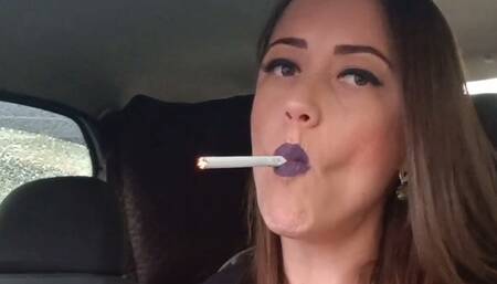 Hotbox Car Close Up Smoking 3 Cigarettes