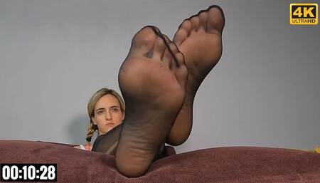 Black Nyloned Feet - 4K MP4
