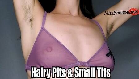 Worship My Hairy Armpits and My Small Tits in Purple Bra - All Natural Fetish - MissBohemianX - WMV