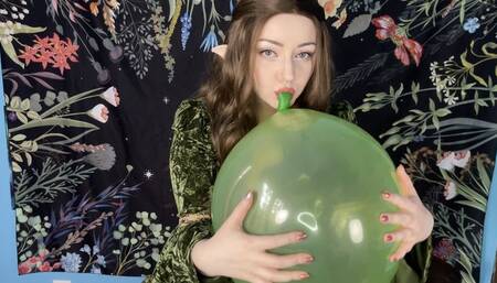 Sensual Elven Balloon Blowing and Deflation