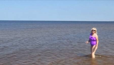 Wet purple swimsuit juicy MILF C4S20Years23